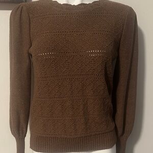 LOFT Chocolate Brown Crew Neck Sweater